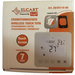 Cronotermostato digitale wireless touch Tuya program. 7 giorni + adattatore 503