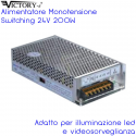 ALIMENTATORE SWITCHING 200W 24V 1OUT PER ALIMENTAZIONE LED E VIDEOSORVEGLIANZA