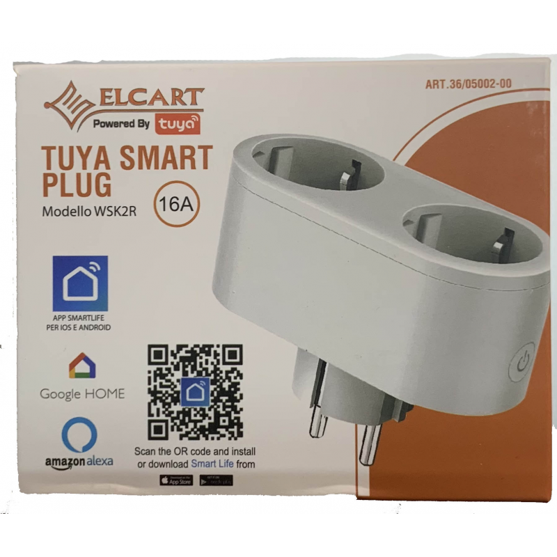 PRESA DOMOTICA 2POSTI SCHUKO TUYA smart plug 16A alexa google home - iOS  Android - System Shop