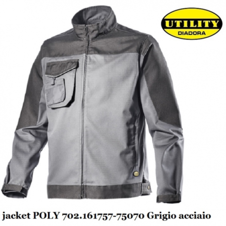 GIACCA DA LAVORO DIADORA UTILITY JACKET POLY GRIGIO ACCIAIO 161757 75070