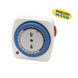 TIMER GIORNALIERO COMPATTO MAX8 REGOLAZIONE SENSO ORARIO CARICO MAX 3680W