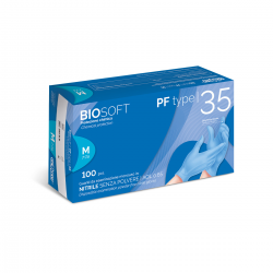 GUANTI MONOUSO IN NITRILE SENZA POLVERE BIOSOFT PLUS 100 PZ GLOVELY AQL 1.0 TG L