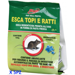 SIGILL veleno topicida esca TOPI E RATTI in pasta blu busta da 150Gr - 5 PZ