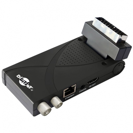 DIGISAT RICEVITORE SCART STICKER DVB-T2 H 256 HEVC HD LAN USB TELECOMANDO UNIVERSALE