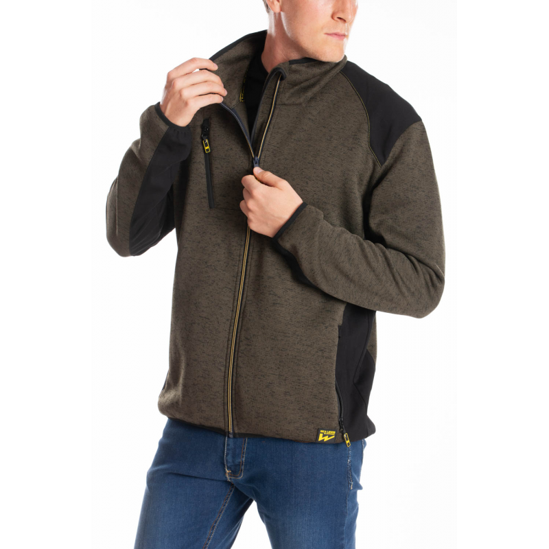 Felpa con zip a collo alto con tasche Interno trapuntato RICHIE RICA LEWIS VERDE System Shop