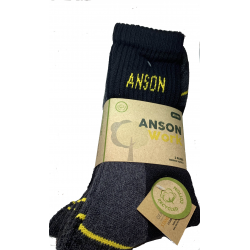 Calze da lavoro modello Tennis Anson pacchetto 3 paia Art. 2016 Nero/grigio