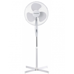 Ventilatore a piantana 40 cm in plastica, 3 velocità. Bianco VELAMP