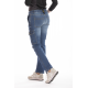 Jeans lavoro elasticizzati multitasche donna comfort fit Stone Washed Blu BETTY
