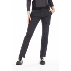 Pantaloni da lavoro elasticizzati multitasche donna comfort fit grigio BETTYC