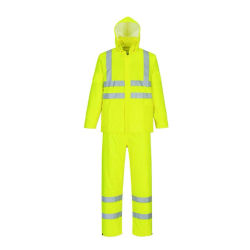 AQUA Set Yellow Set di pioggia Active Gear giacca + pantaloni Giallo fluo PVC
