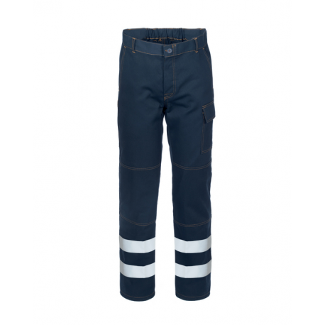 Pantalone SerioPlus+ con strisce rifrangenti ROSSINI 100% cotone 01 BLU