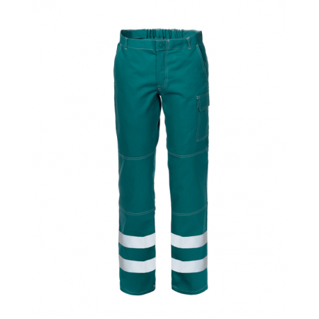 Pantalone SerioPlus+ con strisce rifrangenti ROSSINI 100% cotone 04 VERDE