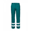 Pantalone SerioPlus+ con strisce rifrangenti ROSSINI 100% cotone 04 VERDE