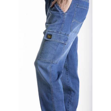 Pantaloni da lavoro stile carpenter stretch Fibreflex CUTTER3 blu